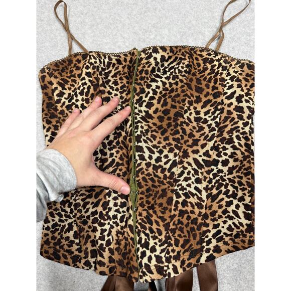 Y2K Guess Womens Size M Cheetah Corset Top - Picture 6 of 6